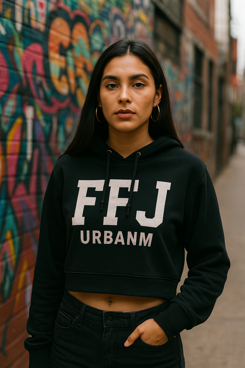 FFJ Model 1 wearing urban streetwear